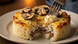 altText(Arroz gratinado con queso y hongos: la receta distinta que vas a querer repetir)}