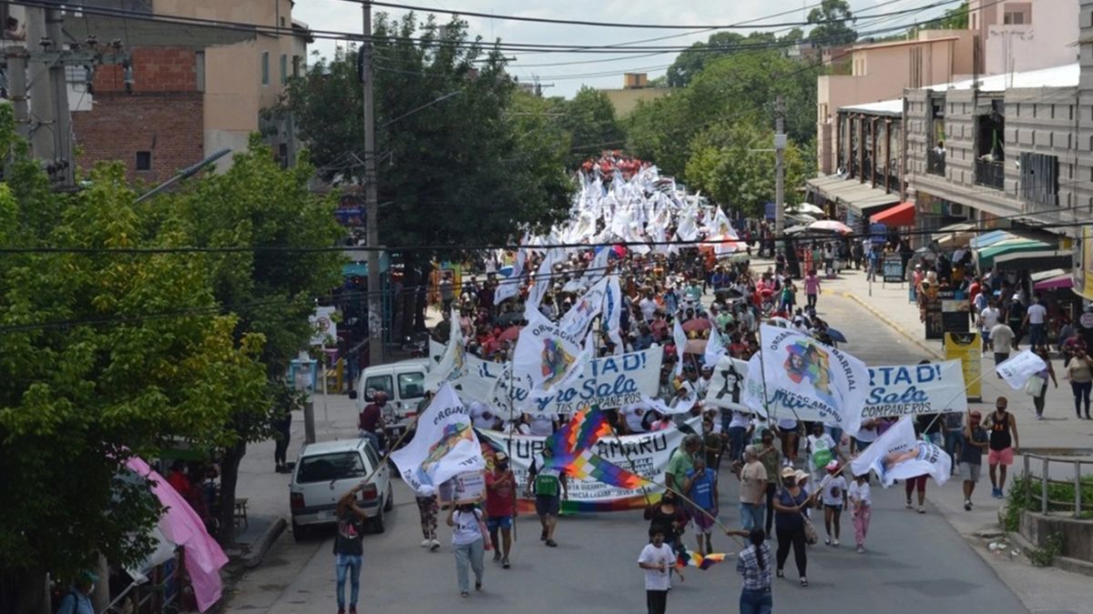 La marcha en Jujuy convocó a la organización Tupac Amaru, la CTA, ATE, el MTE, Unidos y Organizados y la Red de Organizaciones de la provincia, entre otras.