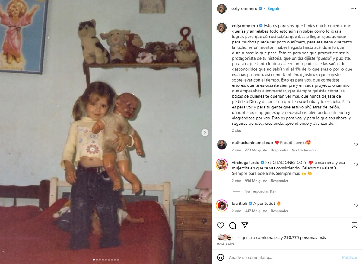 Coti Romero se cansó de las burlas y se descargó en Instagram.