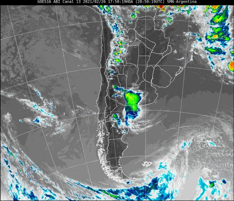 Las condiciones son estables debido al efecto de un centro de alta presión ubicado sobre la República Oriental del Uruguay y corrientes de aire fresco en altura.