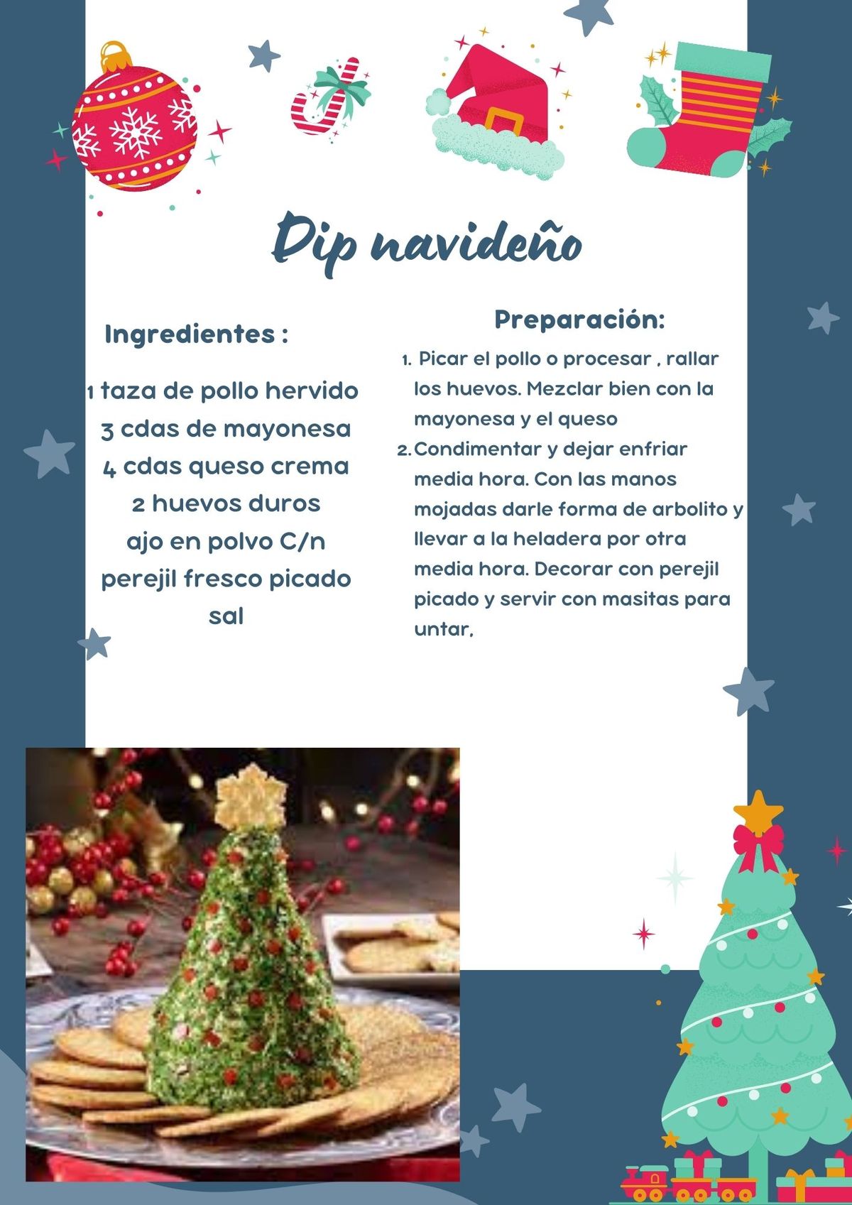 El dip navideño es un plato rico y práctico de comer, que destaca por su divertida forma de árbol navideño. El dip navideño es un plato rico y práctico de comer, que destaca por su divertida forma de árbol navideño.