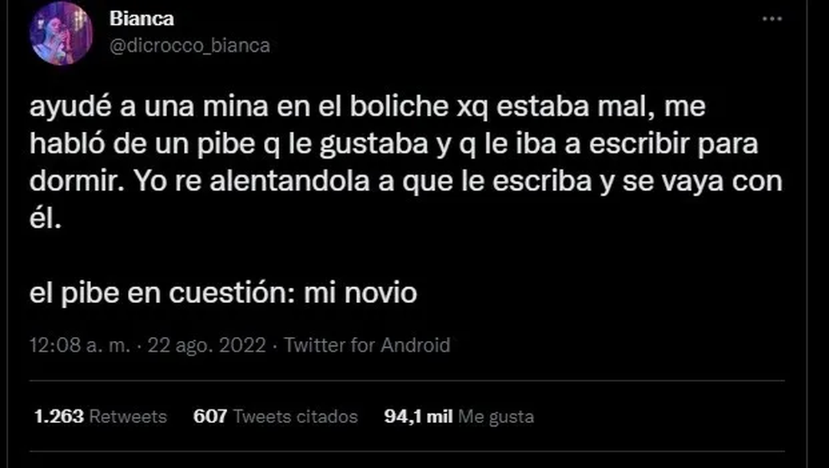 El inesperado final de su encuentro en el boliche.