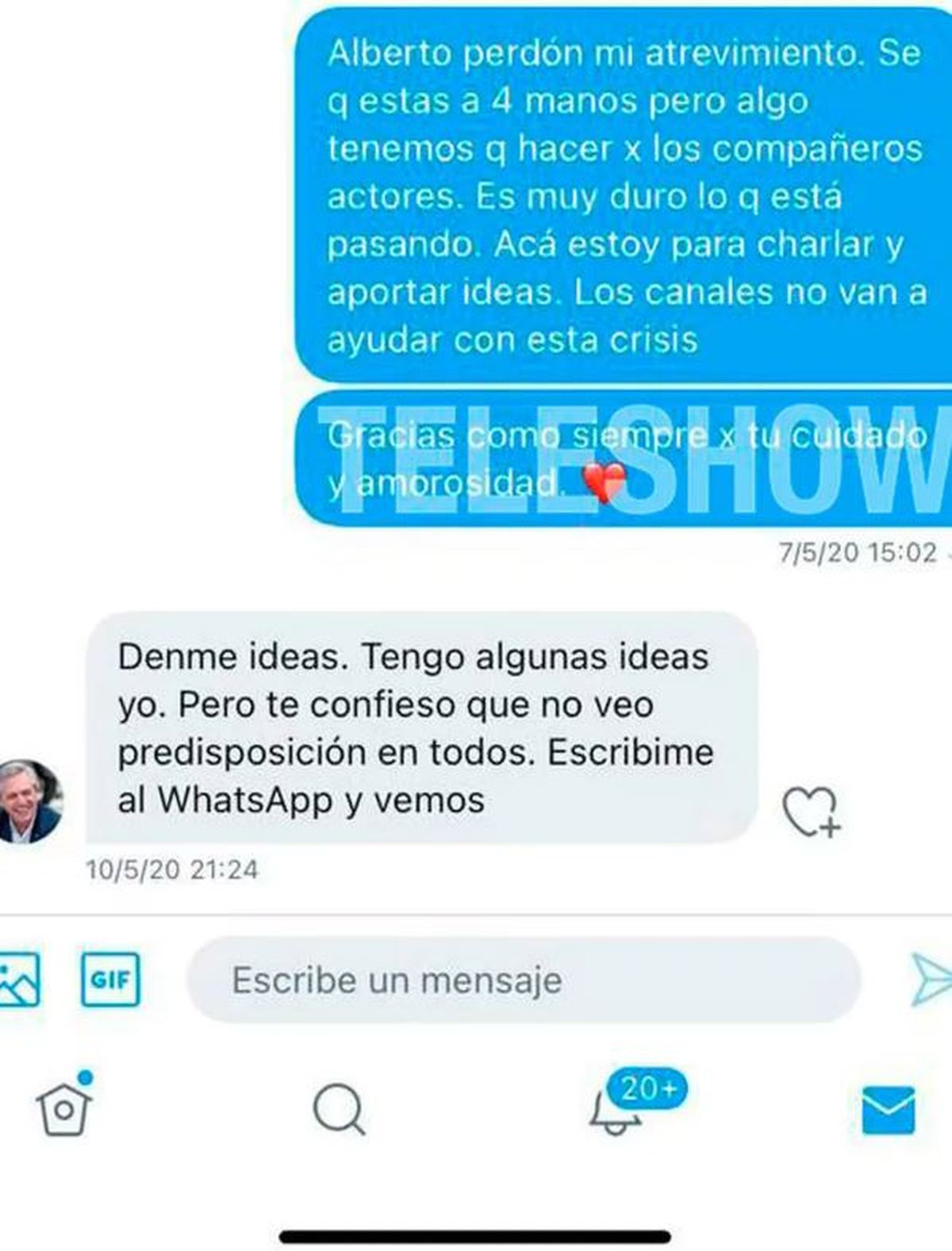 Se conoció un chat privado entre Florencia Peña y Alberto Fernández. Se conoció un chat privado entre Florencia Peña y Alberto Fernández.