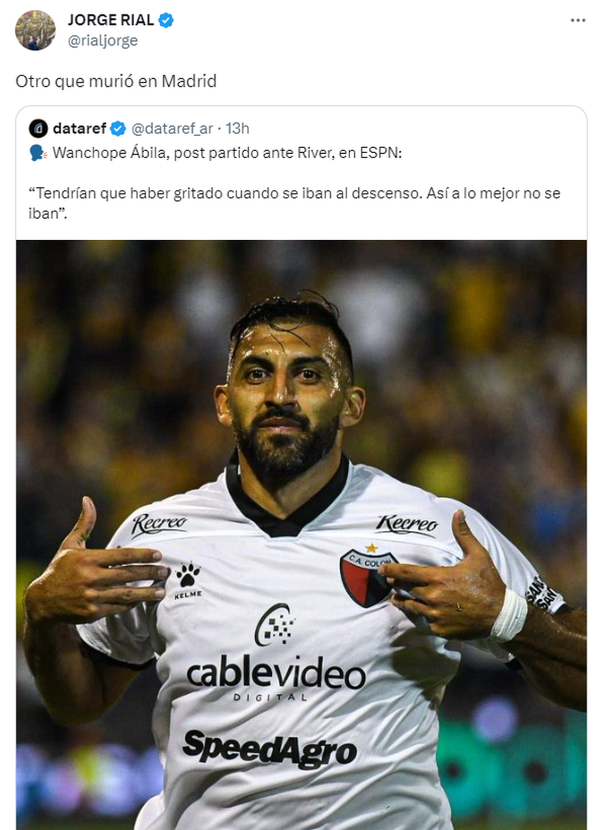 El tweet de Jorge Rial contra Wnahope Ábila. El tweet de Jorge Rial contra Wnahope Ábila.