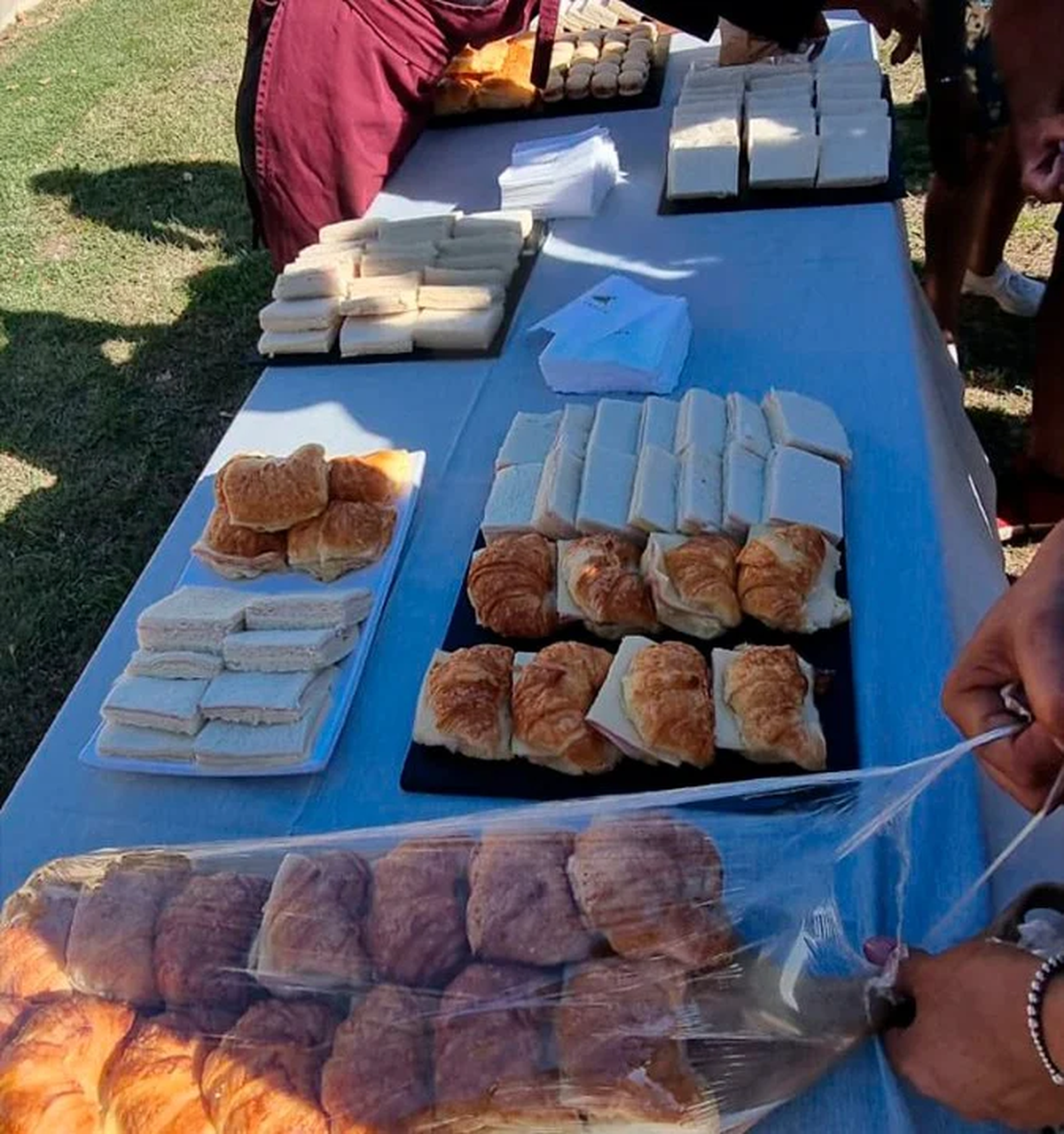 El catering para la prensa en el casamiento de Stefi Roitman y Ricky Montaner.