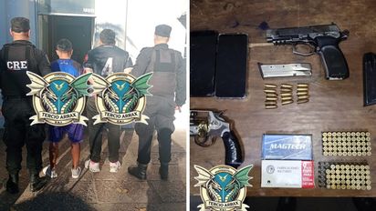 Fueron a buscar información sobre un homicidio en Santa Fe y encontraron una escalera improvisada, armas y proyectiles