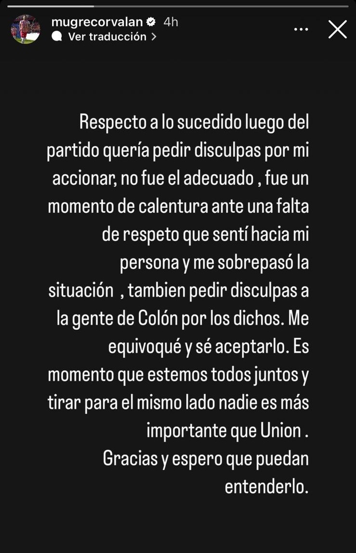 Corvalán pidió disculpas por sus dichos tras el partido contra Platense. Corvalán pidió disculpas por sus dichos tras el partido contra Platense.