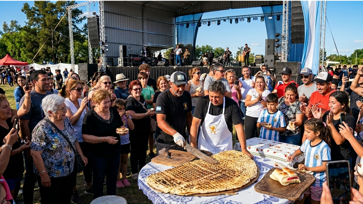 Así fue la torta asada gigante que hizo historia en Santa Fe.