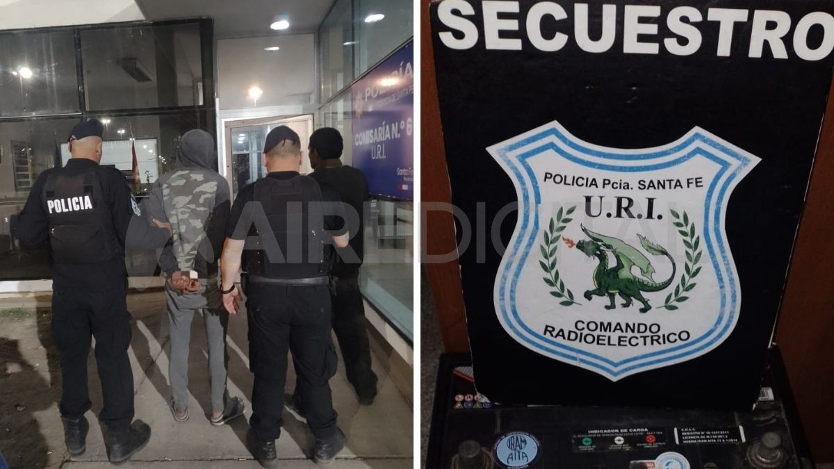 Los robabaterías detenidos en la ciudad de Santa Fe.