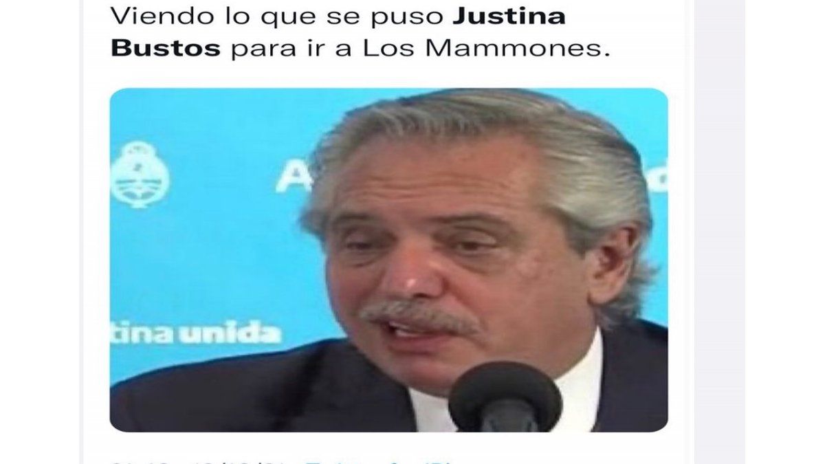 El meme que compartió Justina Bustos.