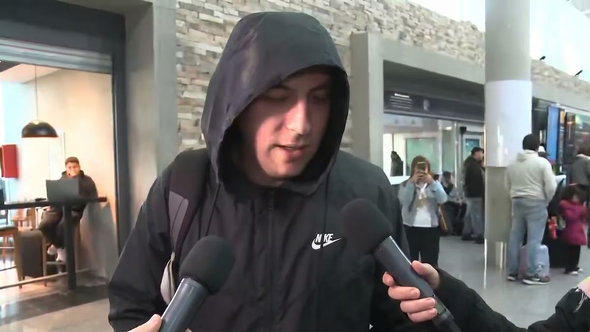 Gaspar Benegas dialogó con la prensa en el aeropuerto de Comodoro Rivadavia tras el emocionante show de Los Fundamentalistas.