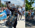 Los hinchas argentinos a la espera del debut de la Selección ante Argelina en Kansas City. Los hinchas argentinos a la espera del debut de la Selección ante Argelina en Kansas City.