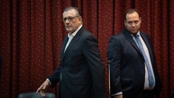 Germán Lerche (izquierda) y su abogado defensor, Ángelo Rossini (derecha). 