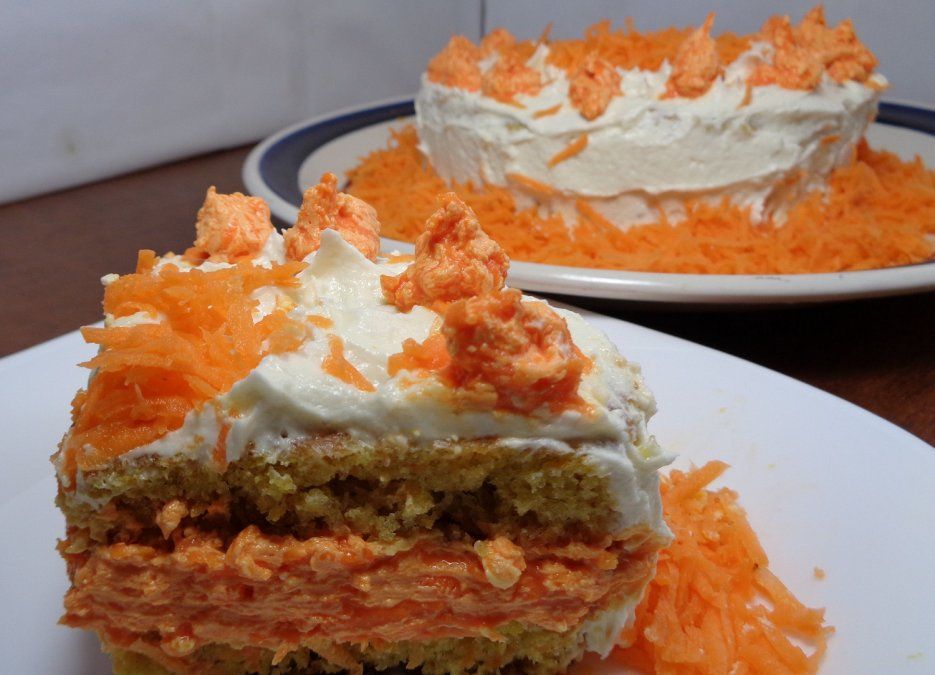 Pastel de zanahoria sin horno, fácil y saludable