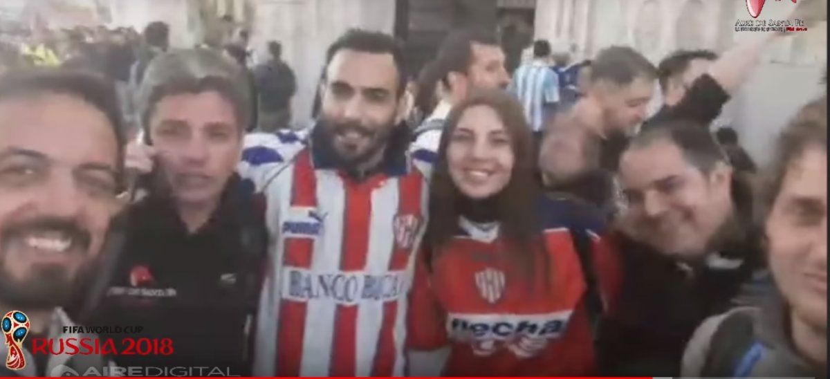 Un exjugador de Unión en la Plaza Roja de Moscú