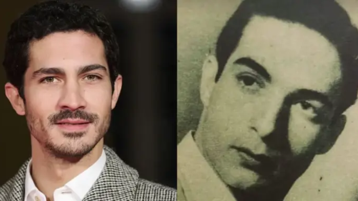 La fotografía en blanco y negro del abuelo del Chino Darín que se volvió viral por sus rasgos idénticos.