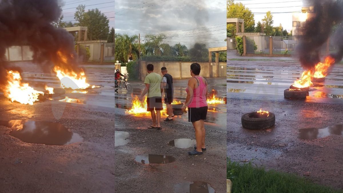 Vecinos de Recreo Sur prendieron fuego cubiertas y cortaron la Ruta Nacional 11.