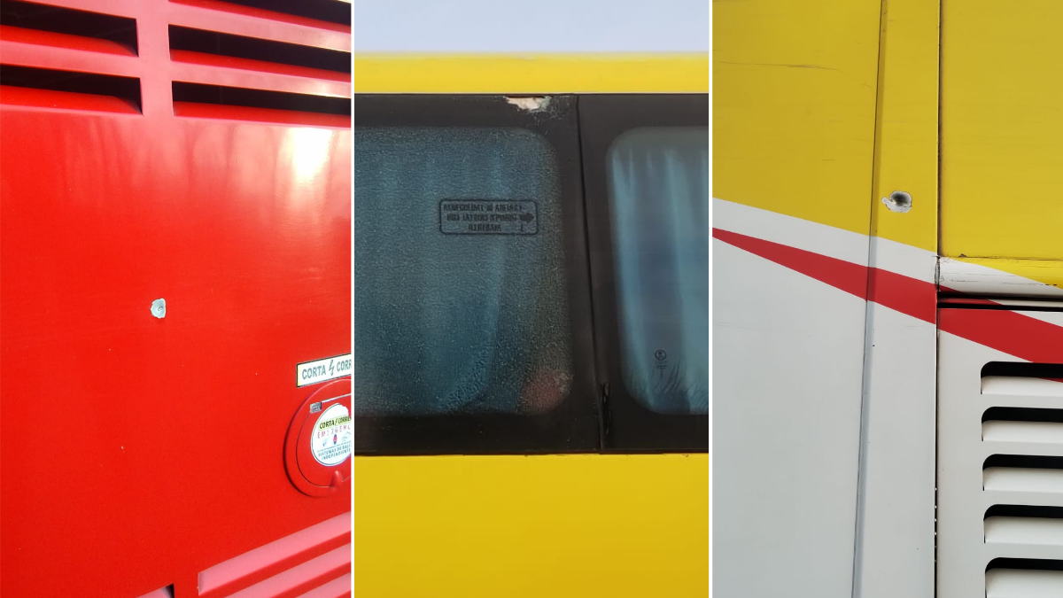 Efectivos policiales constataron al menos cuatro disparos contra el micro que trasladaba hinchas de Colón.