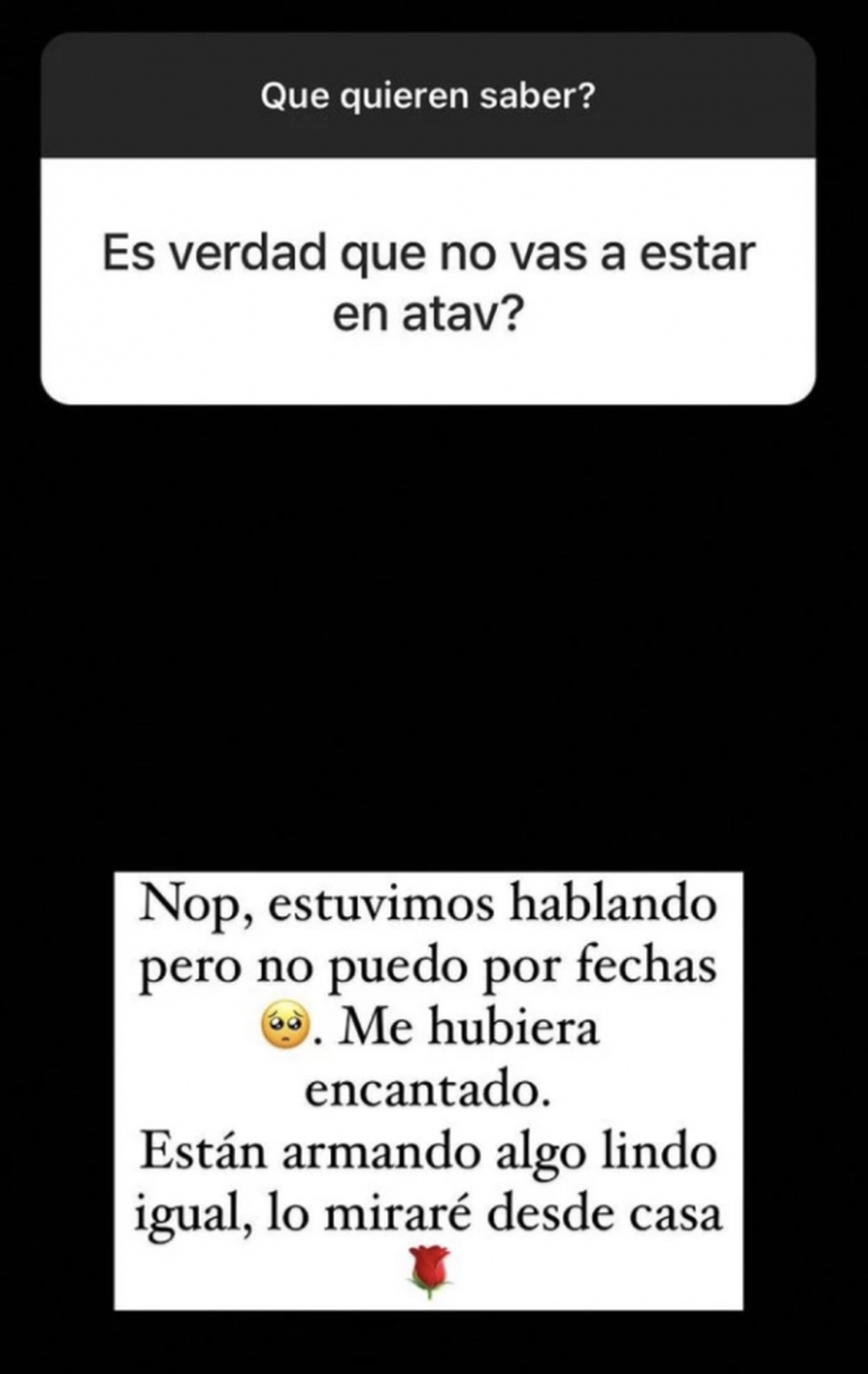 El año pasado la China Suárez había confirmado mediante Instagram que no participaría de la segunda parte de ATAV.