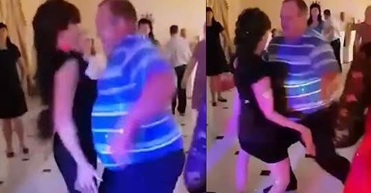 Vio a su esposo bailando con otra mujer y ¡no disimuló los celos!