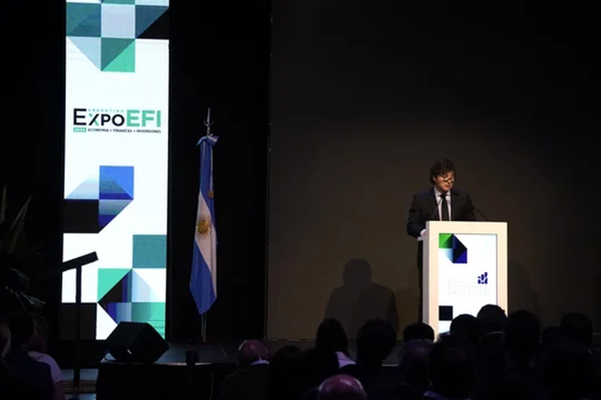 Javier Milei durante la ExpoEFI 2024. Javier Milei durante la ExpoEFI 2024.