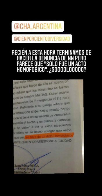 El detalle en la denuncia policial que generó la indignación de la pareja: