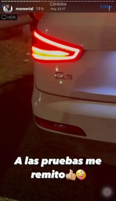 More Rial mostró el estado de las luces de su camioneta tras la multa.