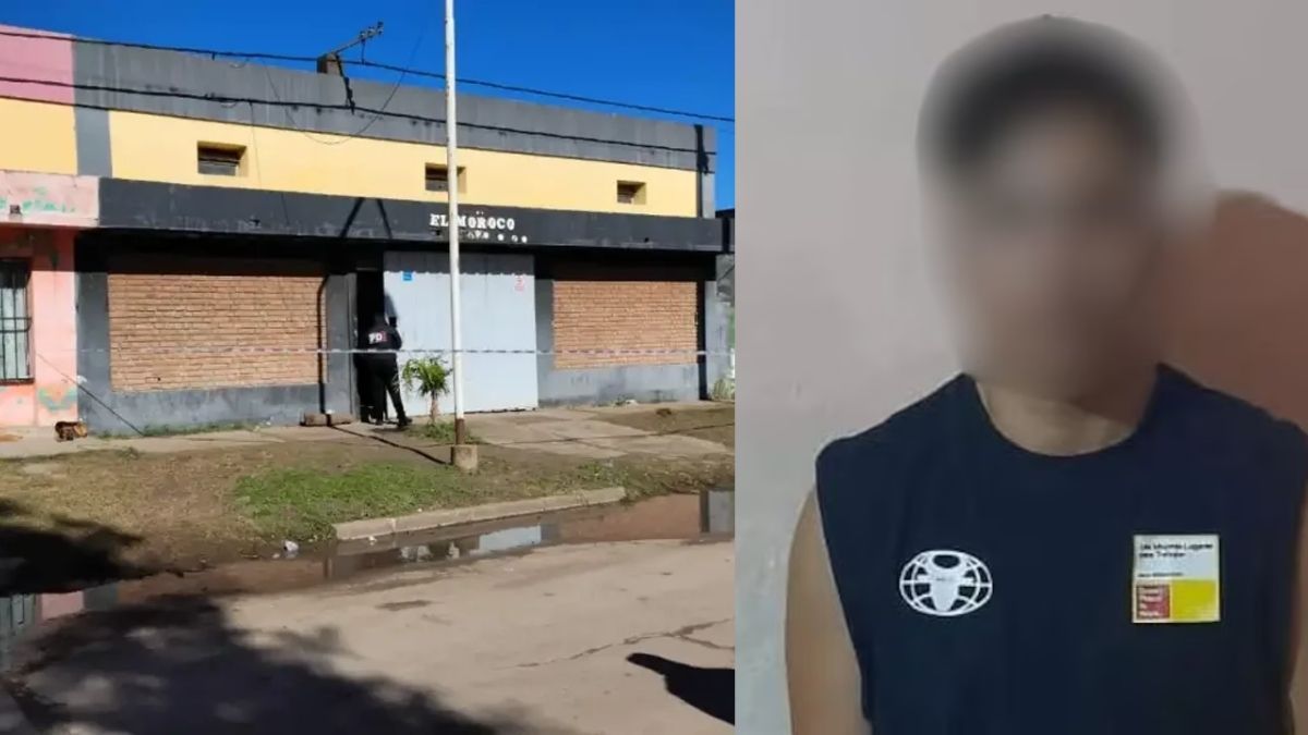El bar donde fue asesinada la joven. A la derecha, el femicida, expareja de la chica. El bar donde fue asesinada la joven. A la derecha, el femicida, expareja de la chica.