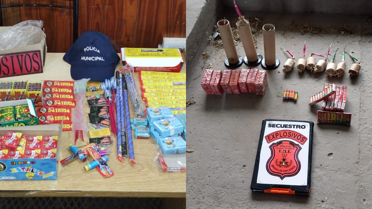 Secuestraron pirotecnia en diversos operativos en Santa Fe y Santo Tomé.