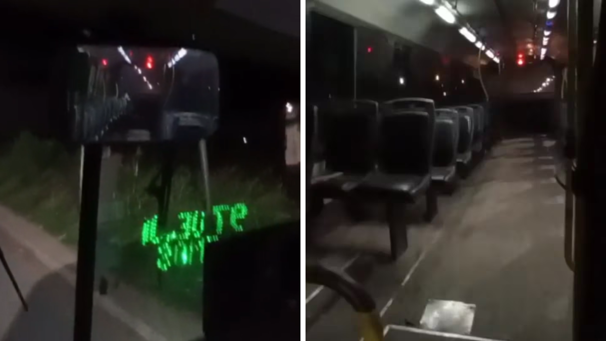 Un chofer de colectivo captó un fantasma mientras estaba solo en el colectivo.