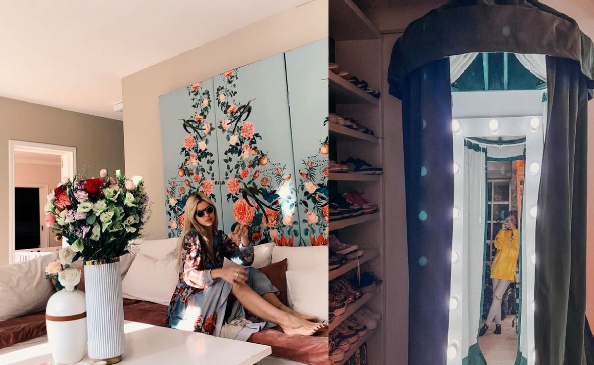 Así es la casa que la China Suárez compartía con Rusherking en el centro porteño: tonos verdes y sillas con detalles de flores