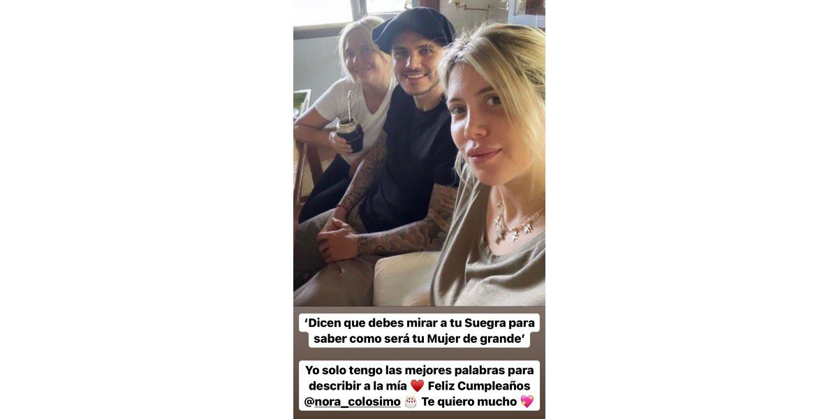 El mensaje de Mauro Icardi para Nora Colosimo por su cumpleaños.