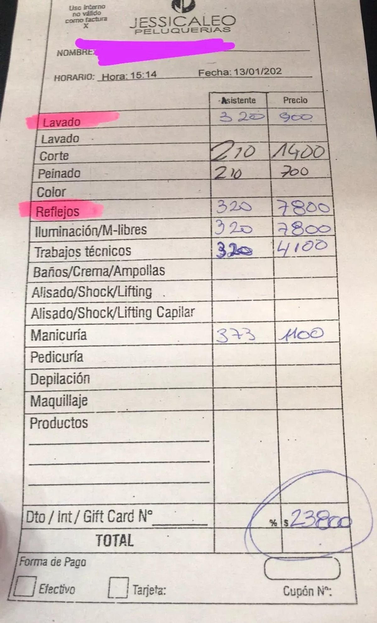 Le cobraron casi $24.000 en una peluquer&iacute;a de Pinamar y los denunci&oacute;: "Los precios est&aacute;n en la puerta"