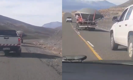 Un video capturó a un camión transportando un supuesto OVNI. Un video capturó a un camión transportando un supuesto OVNI.