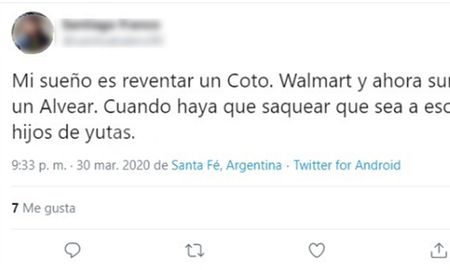 La publicación que alertó a las fuerzas de seguridad y dio origen a la investigación La publicación que alertó a las fuerzas de seguridad y dio origen a la investigación