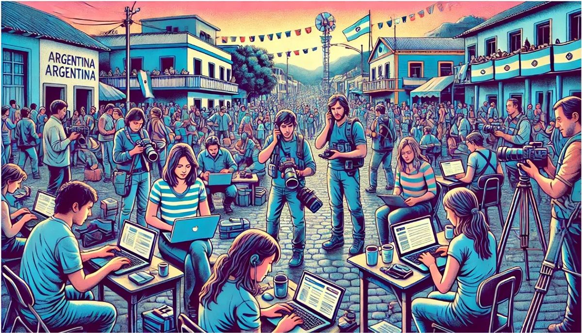 Chequeado impulsa una red federal de periodismo en innovación en Argentina. (Imagen generada con IA Dall-E y edición de Chequeado)