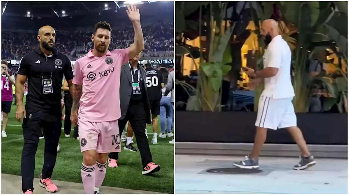 Observaron al guardaespaldas de Lionel Messi en un llamativo momento.
