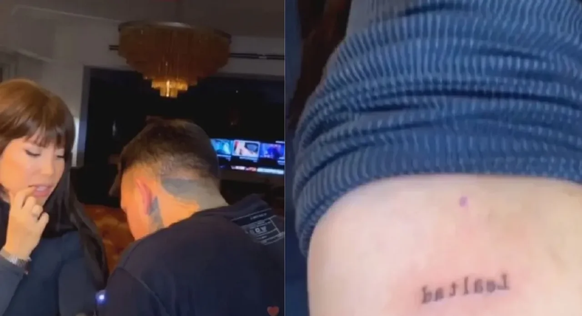 Wanda Nara mostró en un vivo de Instagram como se tatuaba. Wanda Nara mostró en un vivo de Instagram como se tatuaba.