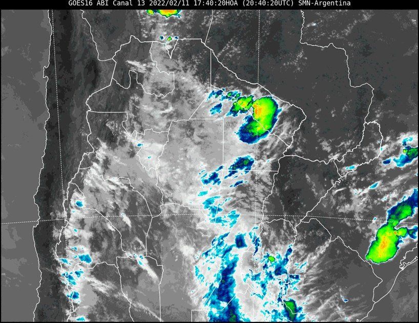 En la imagen del radar meteorológico se visualizan precipitaciones en el centro y sur de la provincia, como estaba previsto