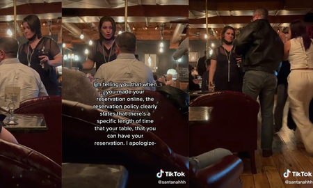 Trabajador de restaurante es obligado a expulsar a los clientes que se quedaron mucho tiempo en un restaurante Trabajador de restaurante es obligado a expulsar a los clientes que se quedaron mucho tiempo en un restaurante