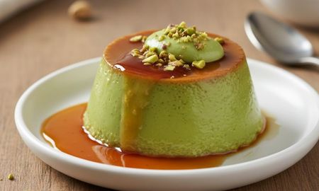 Receta de flan de pistacho. Receta de flan de pistacho.