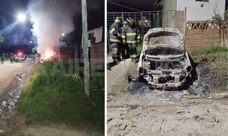 Santa Fe: se prendió fuego un auto y la destrucción es total Santa Fe: se prendió fuego un auto y la destrucción es total