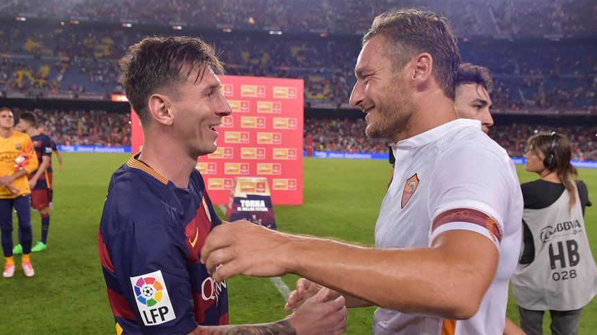 Totti: “Mi hijo está enamorado de Messi”