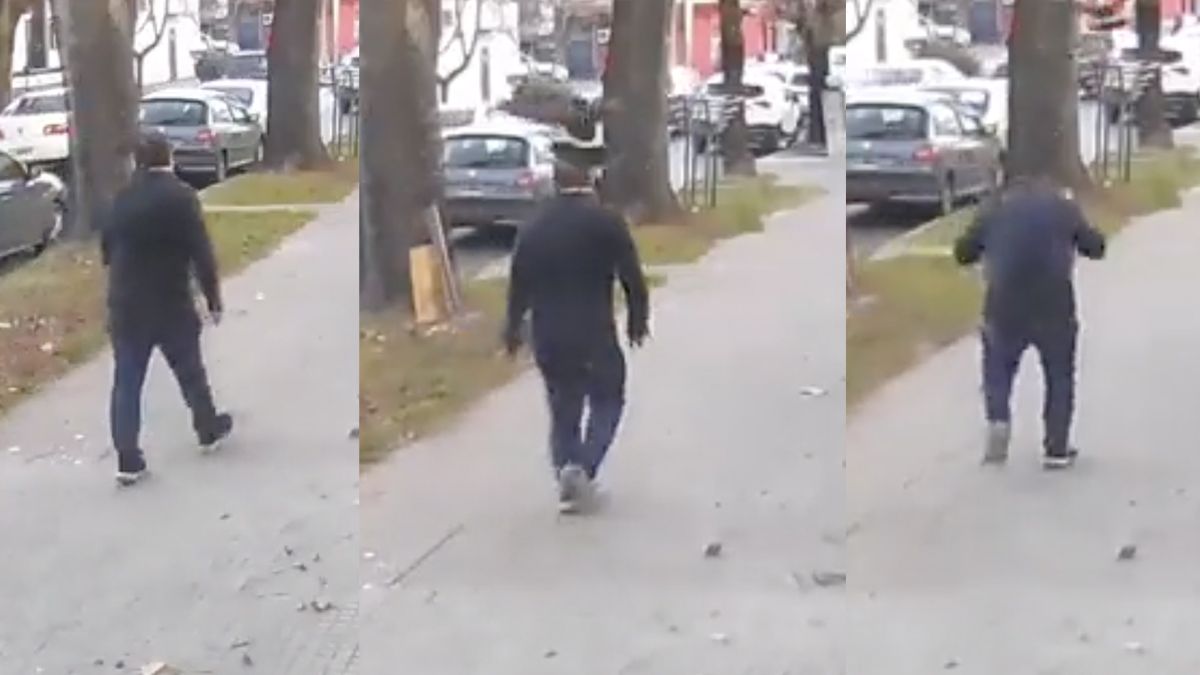 Iba caminando por la vereda y fue atacado por un ave
