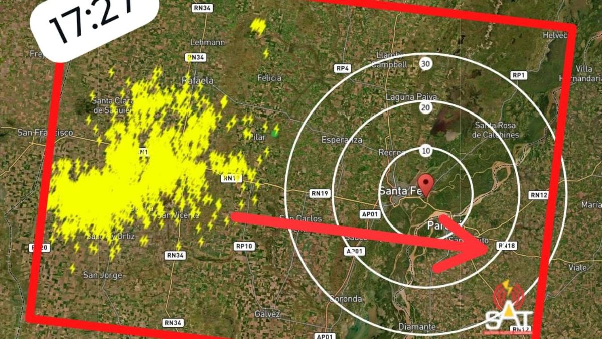 Las localidades que están dentro del recuadro esperan lluvias intensas, ráfagas fuertes y la posible caída de granizo. Las localidades que están dentro del recuadro esperan lluvias intensas, ráfagas fuertes y la posible caída de granizo.