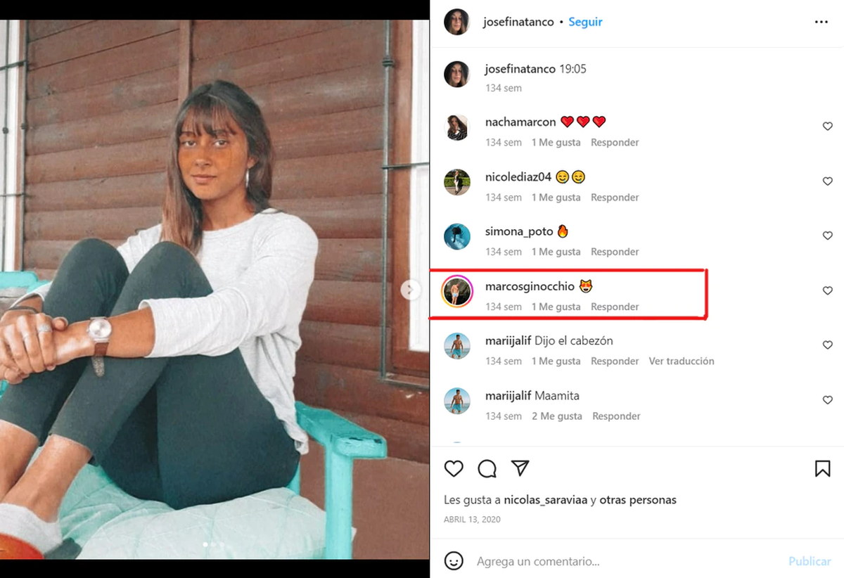 Josefina Canto, la ex novia de Marcos Ginocchio 