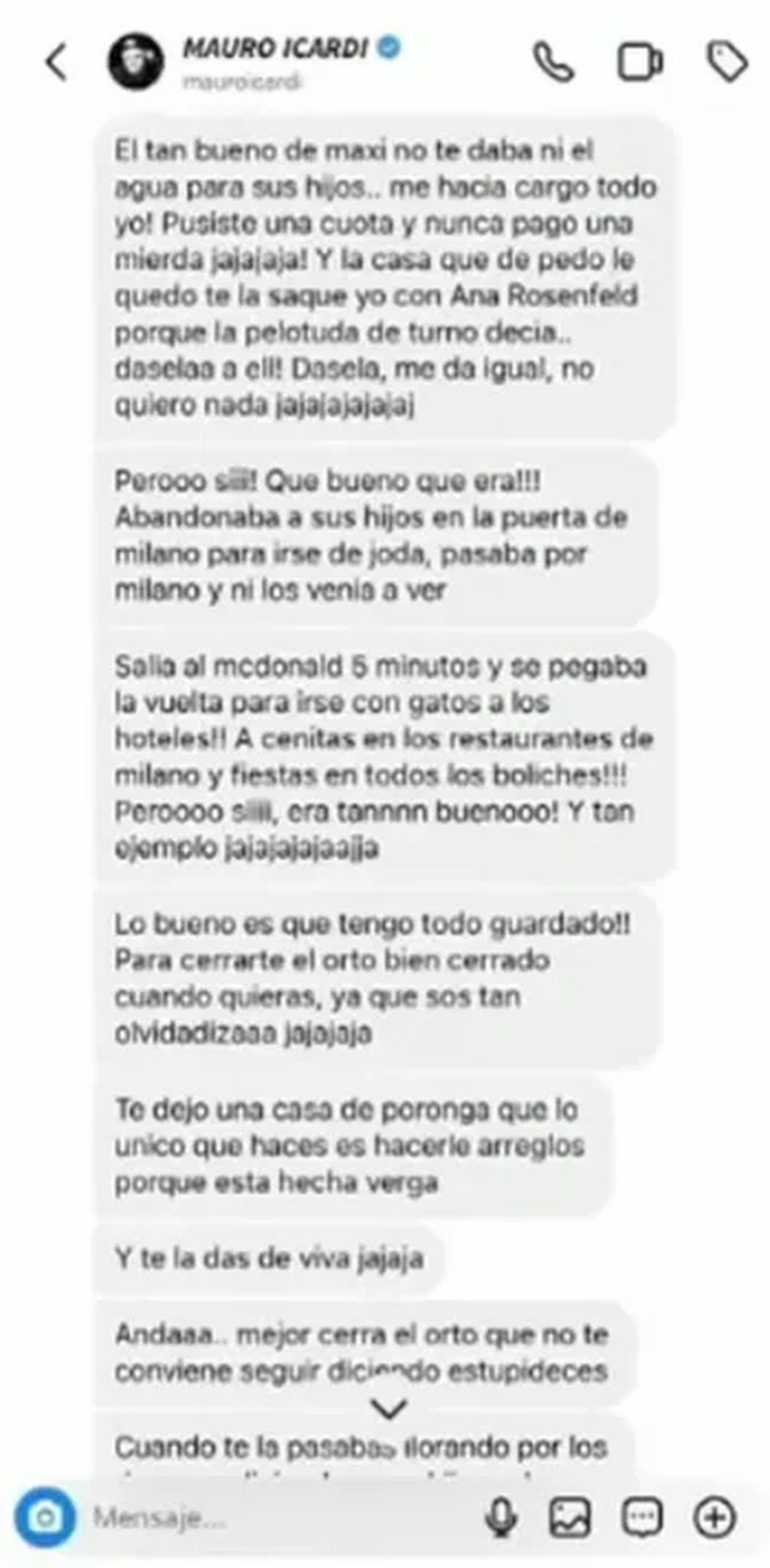 Mauro Icardi criticó a Maxi López en conversación con Wanda Nara. Mauro Icardi criticó a Maxi López en conversación con Wanda Nara.