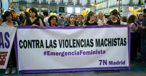 Marcha en Madrid contra la violencia machista.