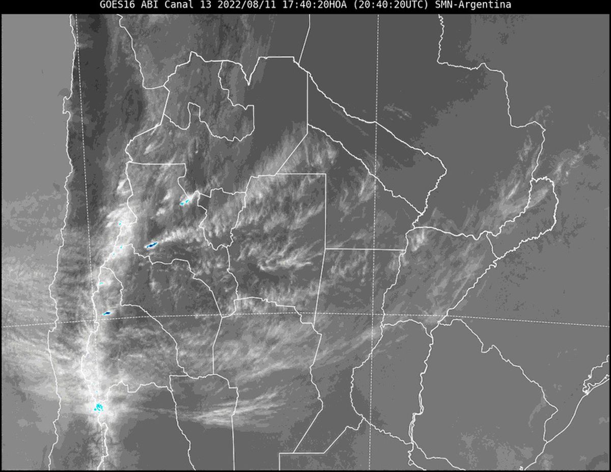 En la imagen satelital se observa poca nubosidad en nuestra provincia.