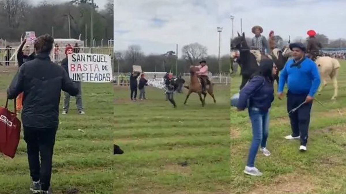 Activistas contra el maltrato animal denunciaron haber sido agredidos a rebencazos por personas con vestimentas gauchescas que realizaban una jineteada en un predio de la localidad bonaerense de San Miguel.